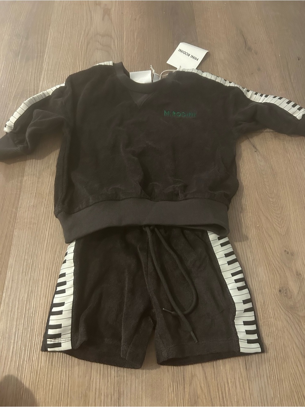 Mini Rodini Black Piano-Trim Kids Matching Set